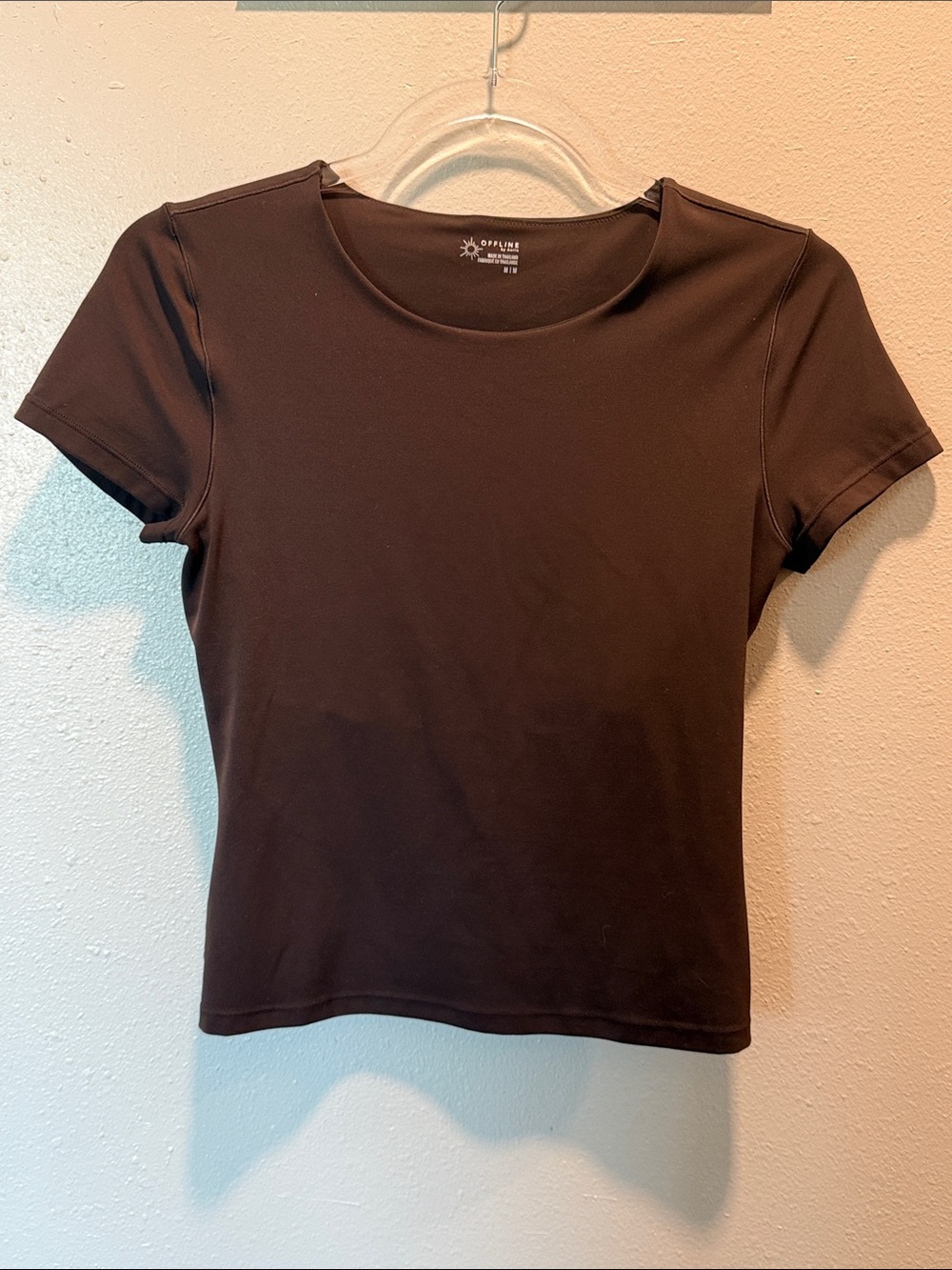 OFFLINE by Aerie Brown Short Sleeve Crew Tee